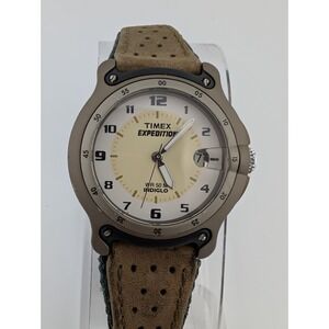 VTG 2002 Timex Expedition Watch Women 30mm‎ Case Brown Band- New BAttery Vtg timex expedition indiglo - Gem main image 3